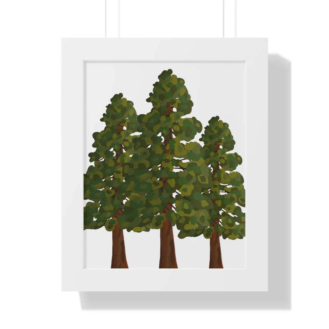 Coastal Redwoods Print - Framed Wall Art With Black Walnut Frame & Matte Finish