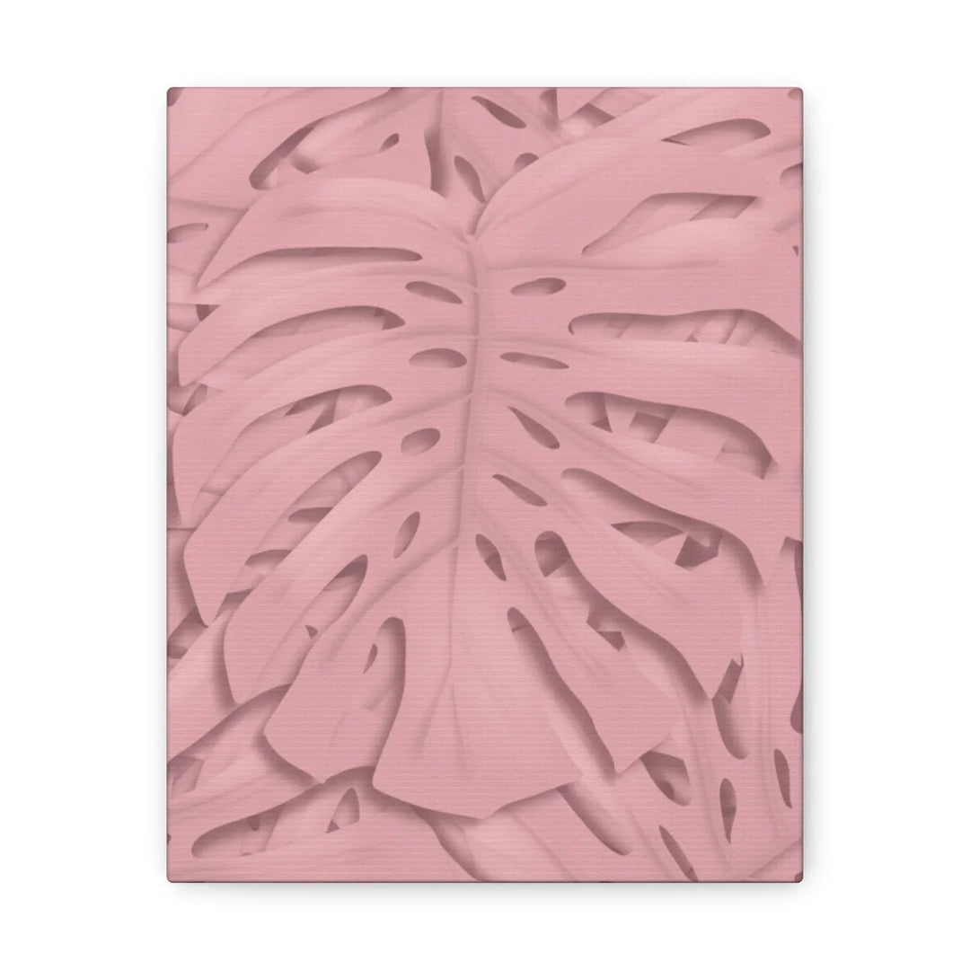 Monstera Canvas Art | Pink Wall Art - Botanical Wall Decor on Stretched Cotton Canvas Print