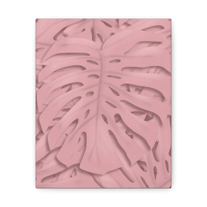 Monstera Canvas Art | Pink Wall Art - Botanical Wall Decor on Stretched Cotton Canvas Print
