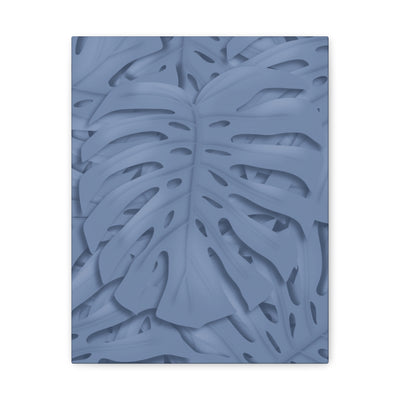 Slate Blue Monstera Canvas