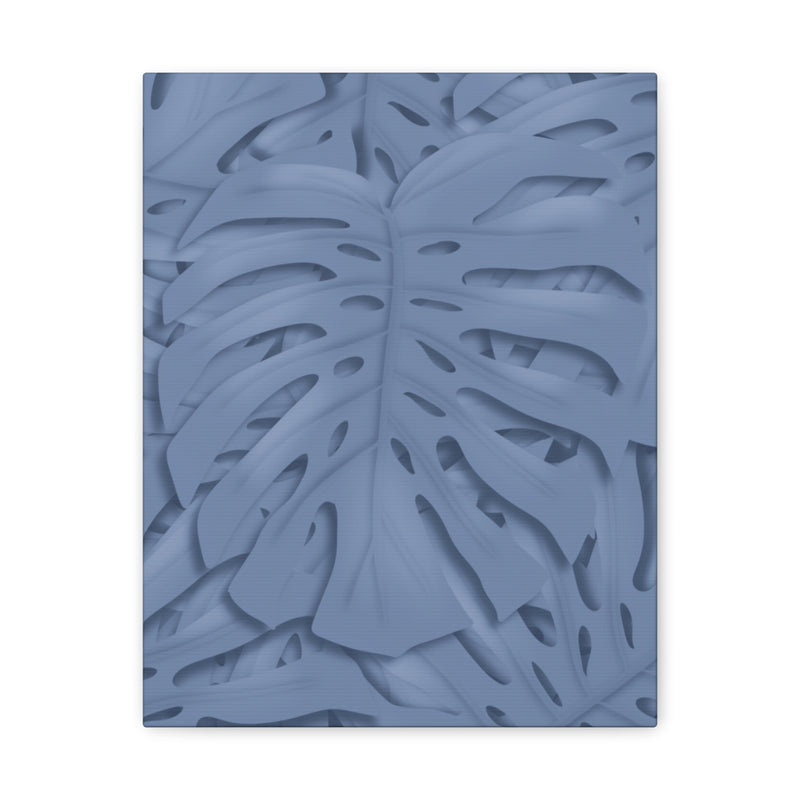 Slate Blue Monstera Canvas