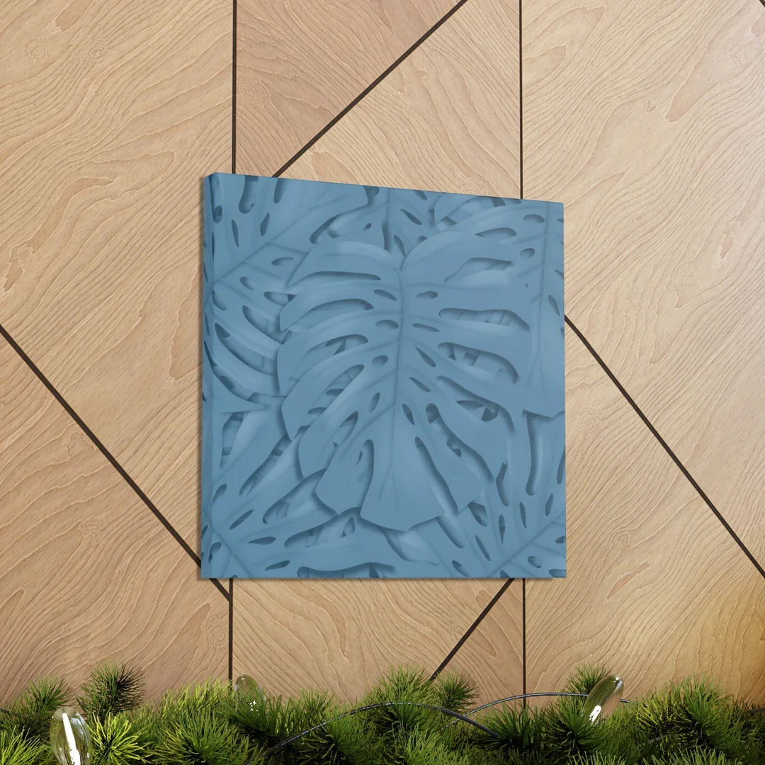 Monstera Canvas Art | Blue Monstera Print on Durable Matte Finish Canvas Art Print
