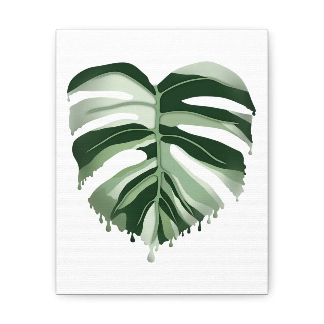 Melting Monstera Albo Canvas | Large Botanical Canvas Art Print With Matte Finish - Laura Christine Photography & Design