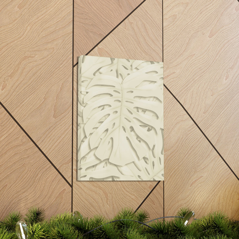 Soft Beige Monstera Canvas