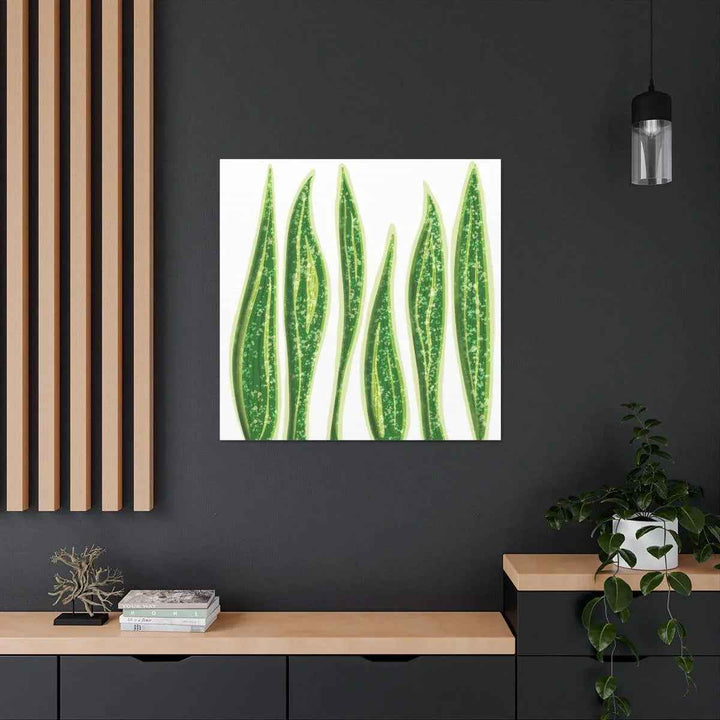 Snake Plant Canvas | Botanical Canvas Decor - Matte Finish Artwork for Living Room