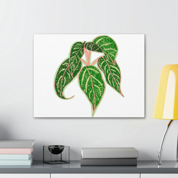 Aglaonema Plant Canvas | Sparkling Plant Artwork - Colorfast Canvas Art Print Decor