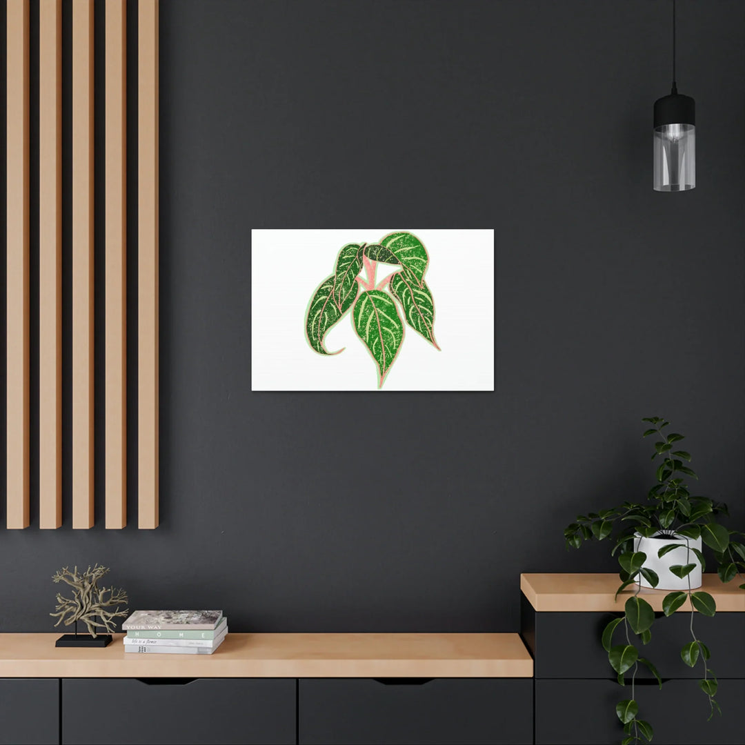 Aglaonema Plant Canvas | Sparkling Plant Artwork - Colorfast Canvas Art Print Decor