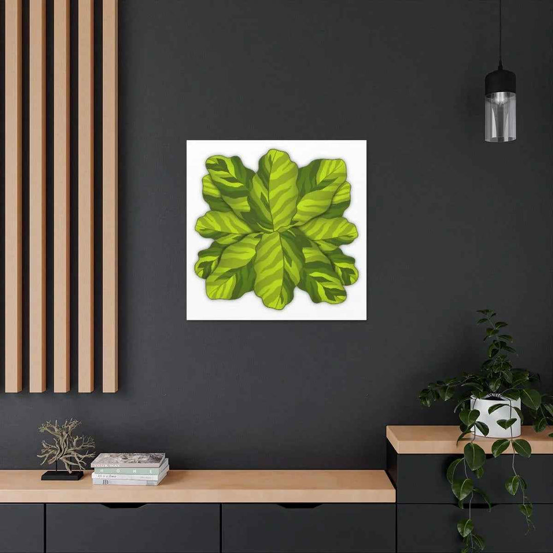 Calathea Yellow Fusion Canvas – Botanical Canvas Print With Unique Leaf Pattern Art