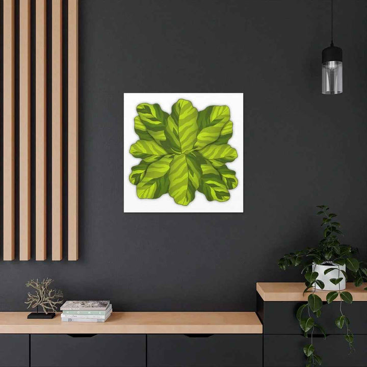 Calathea Yellow Fusion Canvas – Botanical Canvas Print With Unique Leaf Pattern Art