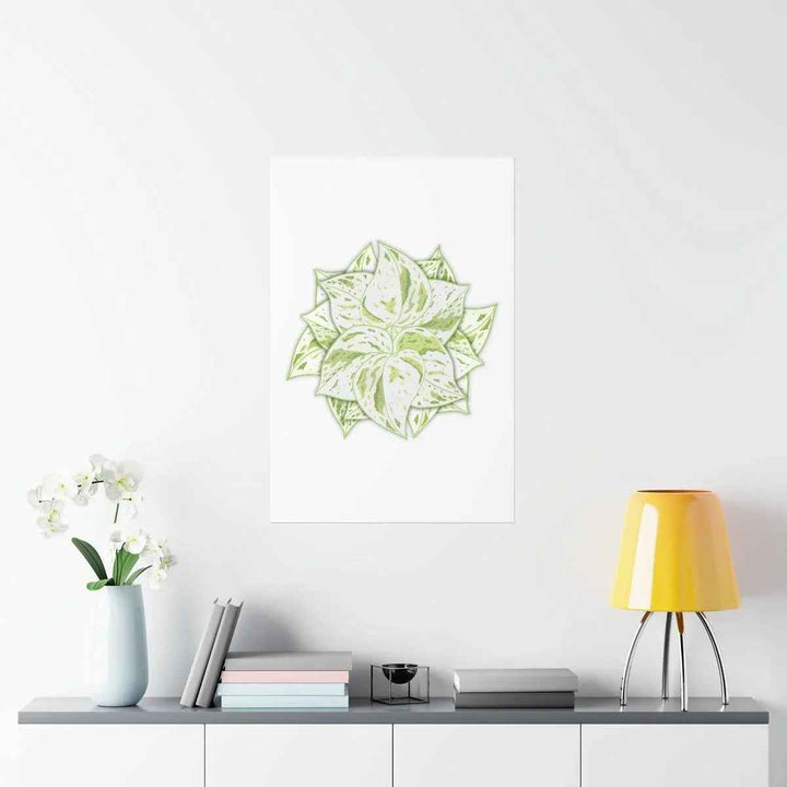 Snow Queen Pothos Print – Variegated Pothos Art on Museum Grade Paper Unframed