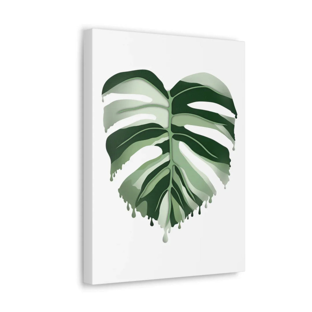 Melting Monstera Albo Canvas | Large Botanical Canvas Art Print With Matte Finish - Laura Christine Photography & Design