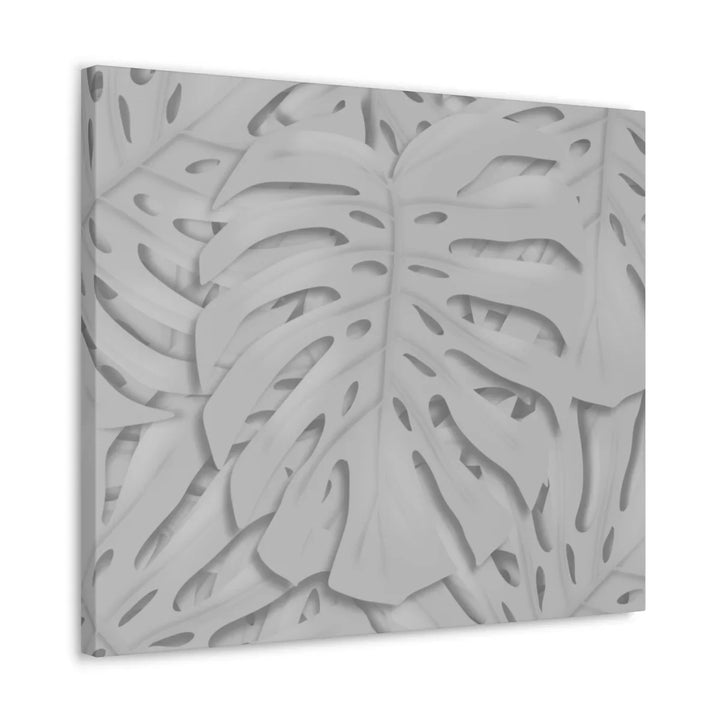 Monstera Canvas Art | Gray Canvas Print - Stretched Cotton Art Print for Indoor Wall Decor