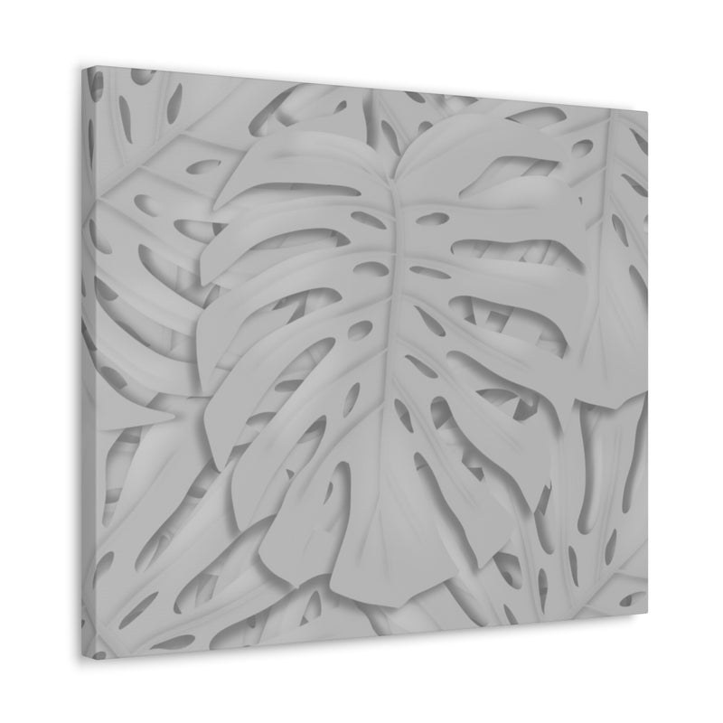 Soft Gray Monstera Canvas