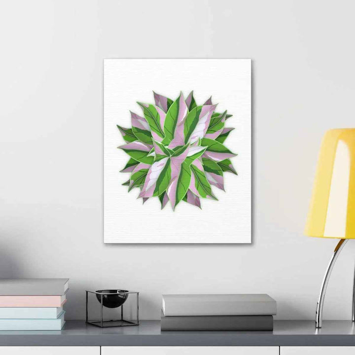 Tricolor Syngonium Canvas - Durable Canvas Art Print With Matte Finish & Botanical Design