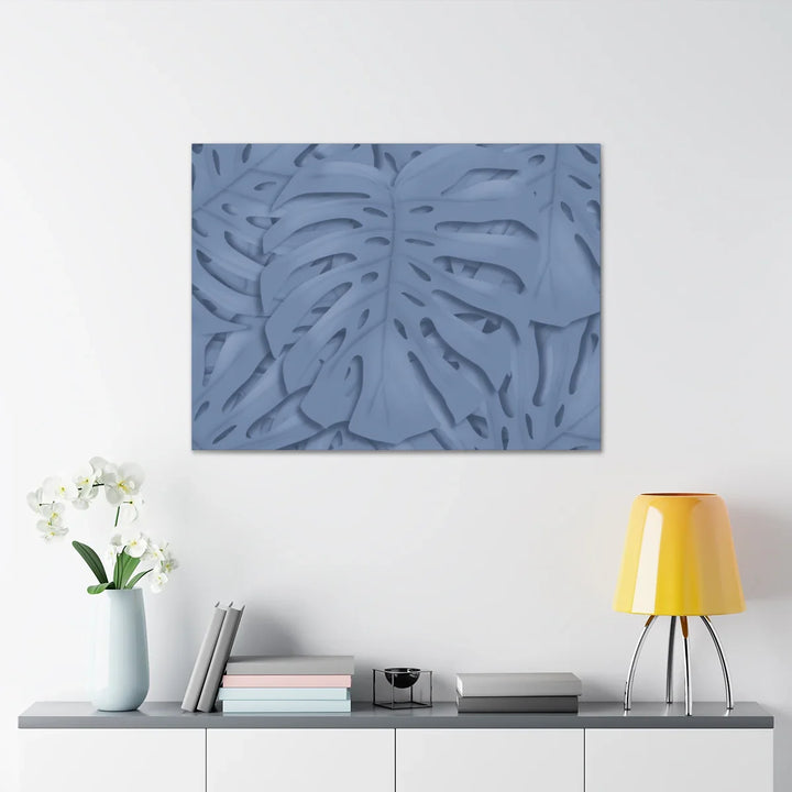 Monstera Canvas Art – Blue Monstera Print | Durable Matte Canvas Art Print