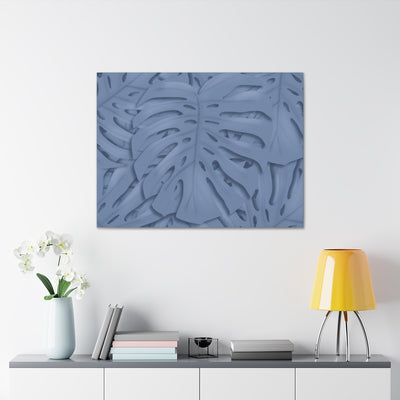 Slate Blue Monstera Canvas