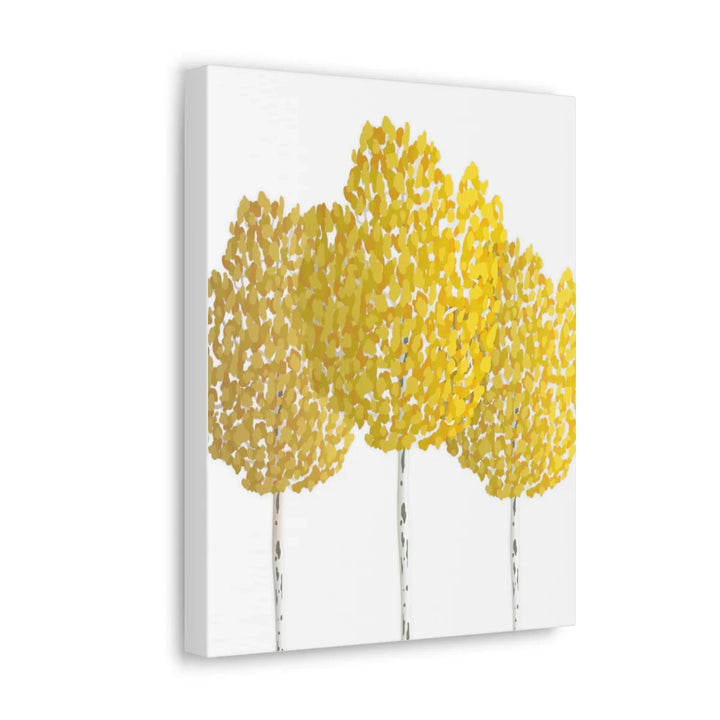 Fall Aspen Canvas - Stretched Cotton Canvas Art Print With Yellow Fall Foliage