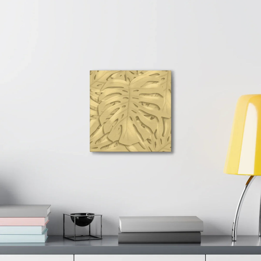 Golden Monstera Canvas - Indoor Wall Art | Durable Matte Finish Canvas Art Print