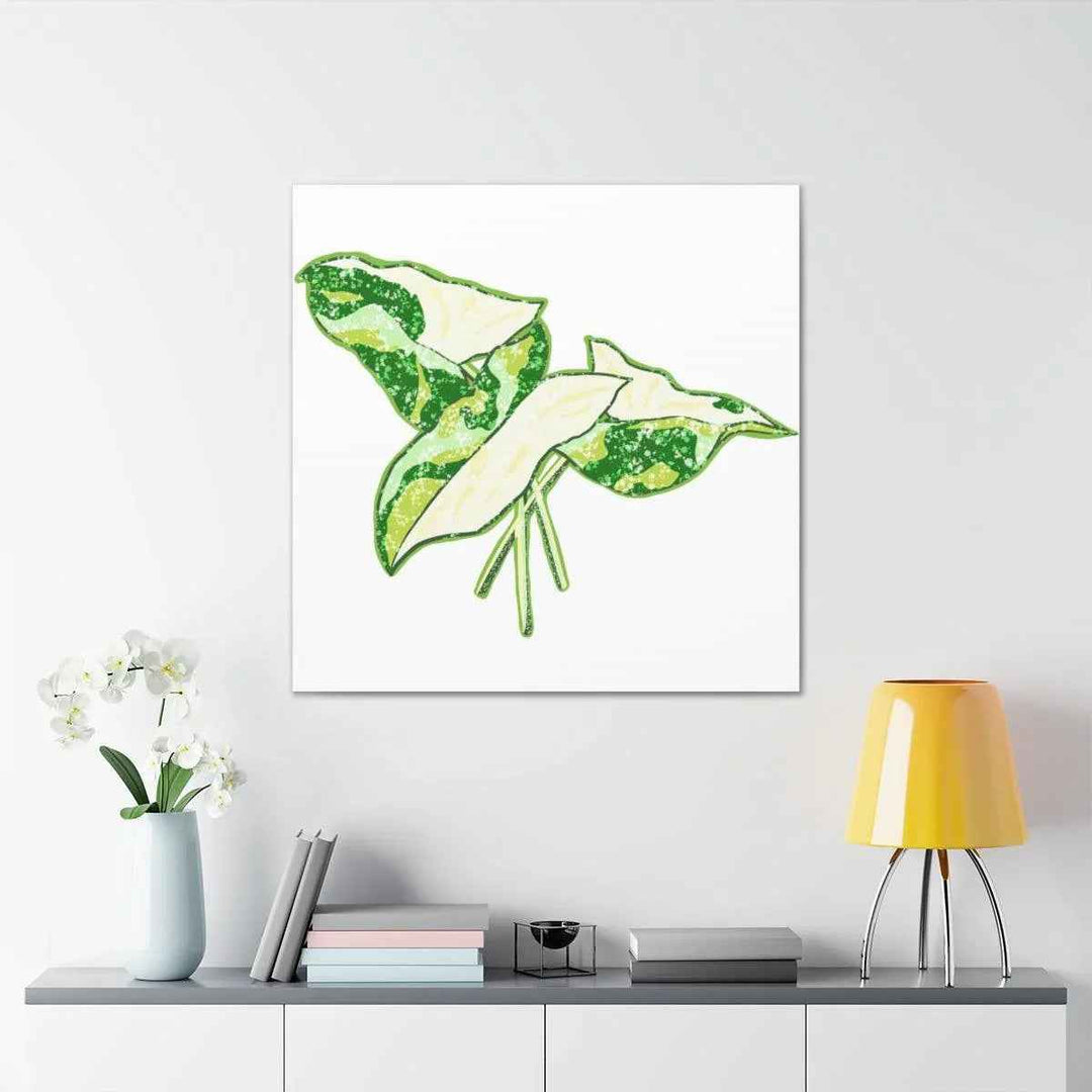 Marble Syngonium Canvas - Botanical Canvas Art Print | Durable Cotton Matte Finish