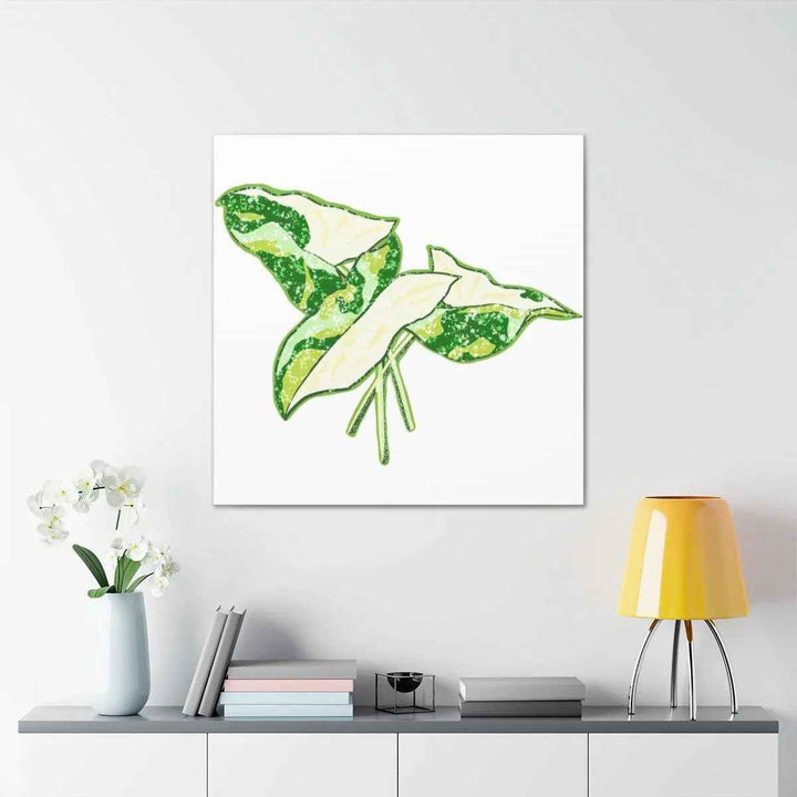 Marble Syngonium Canvas - Botanical Canvas Art Print | Durable Cotton Matte Finish