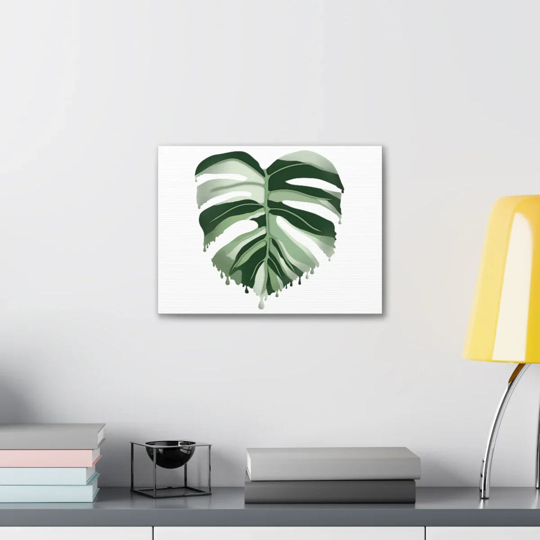 Melting Monstera Albo Canvas | Large Botanical Canvas Art Print With Matte Finish - Laura Christine Photography & Design