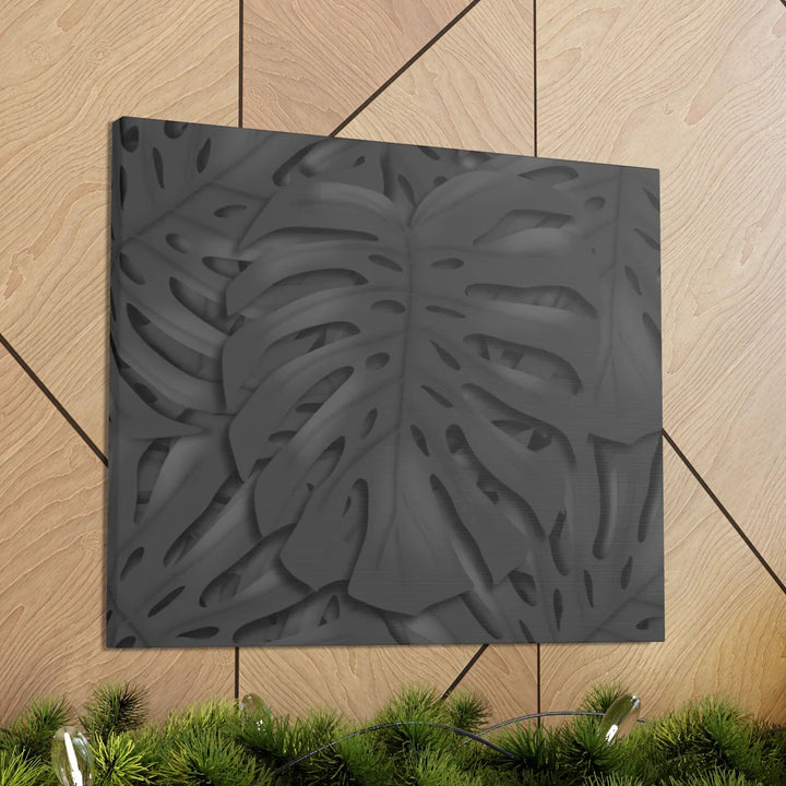 Monstera Canvas Art – Charcoal Leaf Canvas Art Print | Durable Matte Cotton Wall Decor