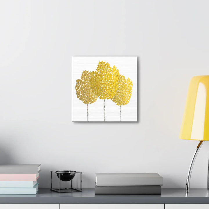 Fall Aspen Canvas - Stretched Cotton Canvas Art Print With Yellow Fall Foliage