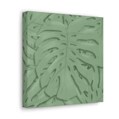 Deep Sage Monstera Canvas