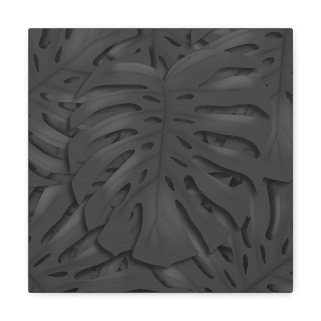 Monstera Canvas Art – Charcoal Leaf Canvas Art Print | Durable Matte Cotton Wall Decor