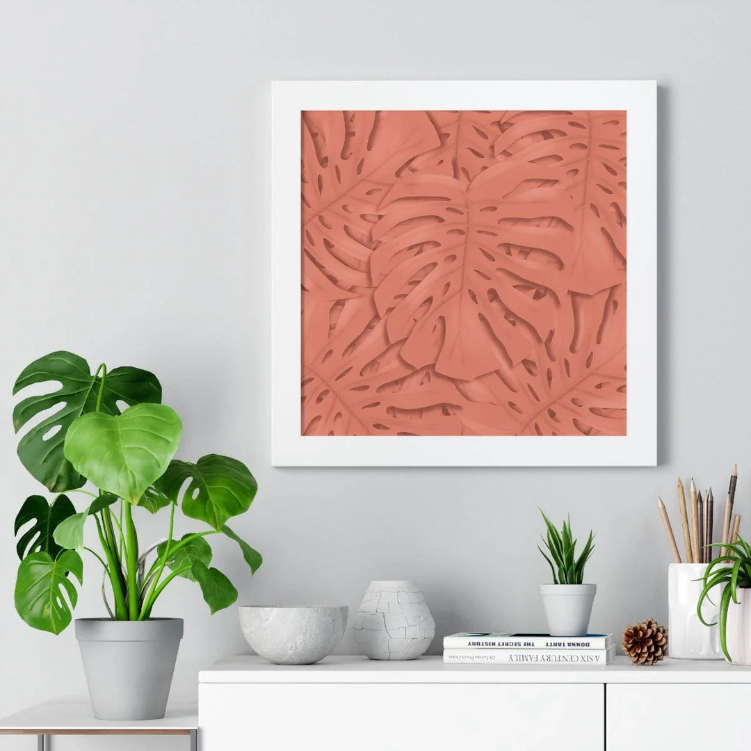 Coral Monstera Framed Print, Poster, Laura Christine Photography & Design, Framed, Home & Living, Indoor, Paper, Posters, Laura Christine Photography & Design, laurachristinedesign.com