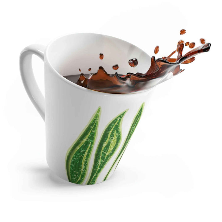 Snake Plant Latte Mug - Durable 12oz Ceramic Coffee Cup With Easy Grip Handle