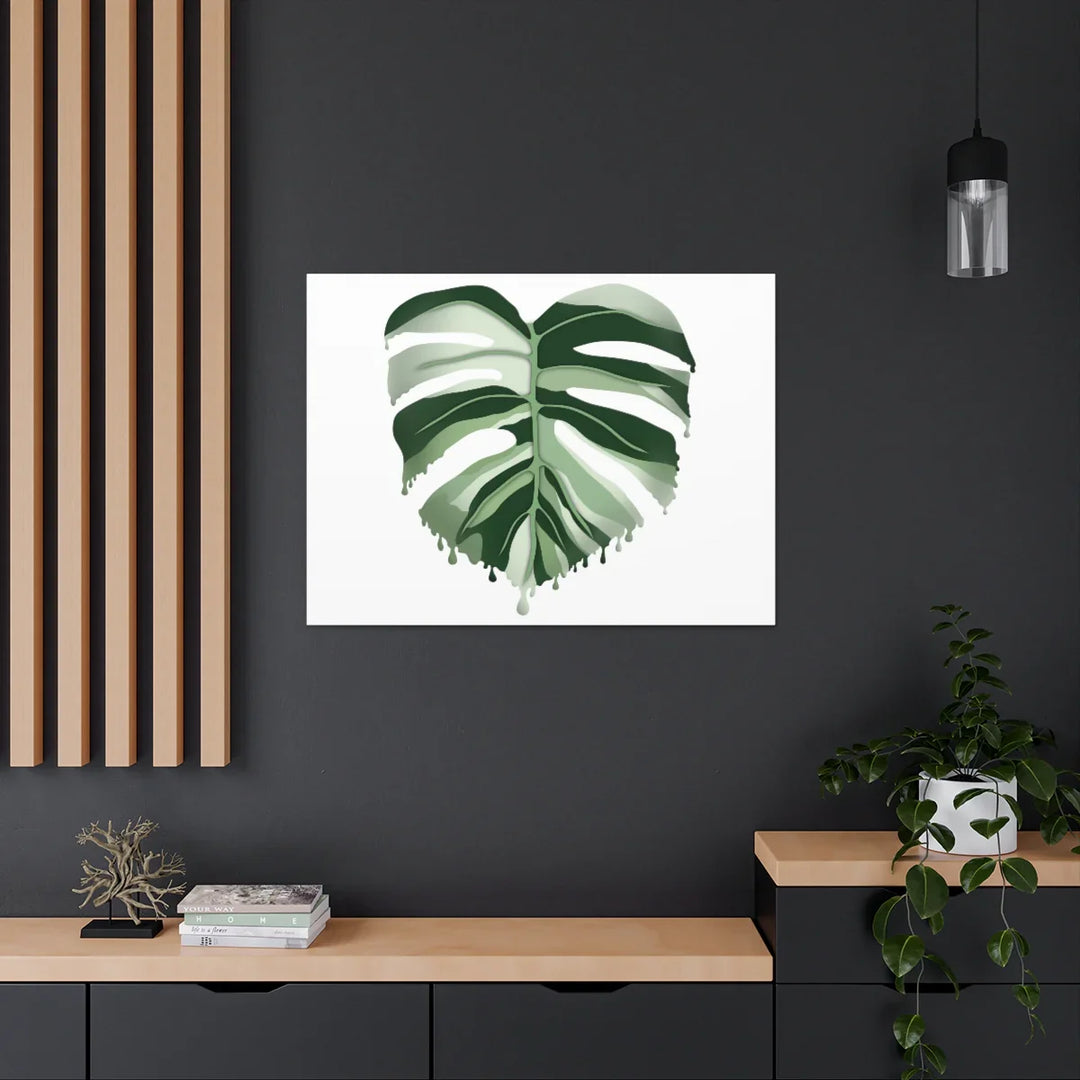 Melting Monstera Albo Canvas | Large Botanical Canvas Art Print With Matte Finish - Laura Christine Photography & Design