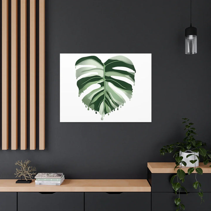 Melting Monstera Albo Canvas | Large Botanical Canvas Art Print With Matte Finish - Laura Christine Photography & Design