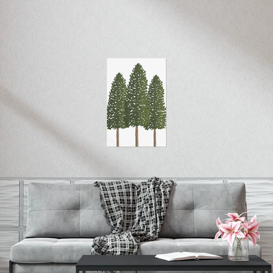 Ponderosa Pine Print | Large Pine Tree Poster on Museum Grade Paper Art Unframed