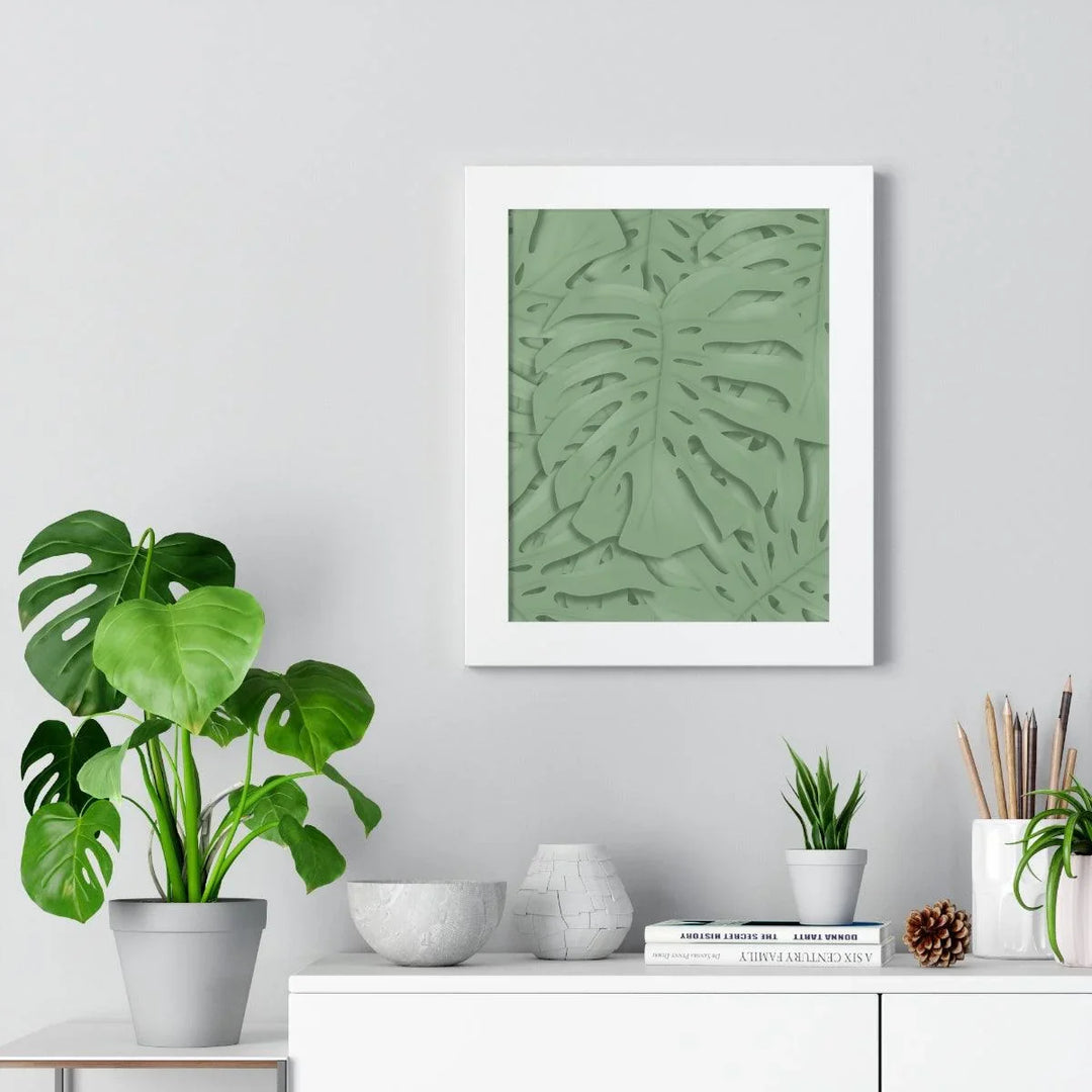 Deep Sage Monstera Framed Print, Poster, Laura Christine Photography & Design, Framed, Home & Living, Indoor, Paper, Posters, Laura Christine Photography & Design, laurachristinedesign.com