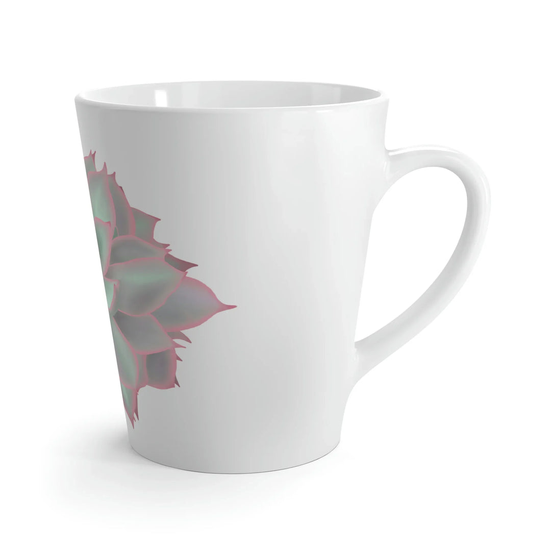Succulent Mug - Ceramic Coffee Mug With Violet Rosette Succulent Design