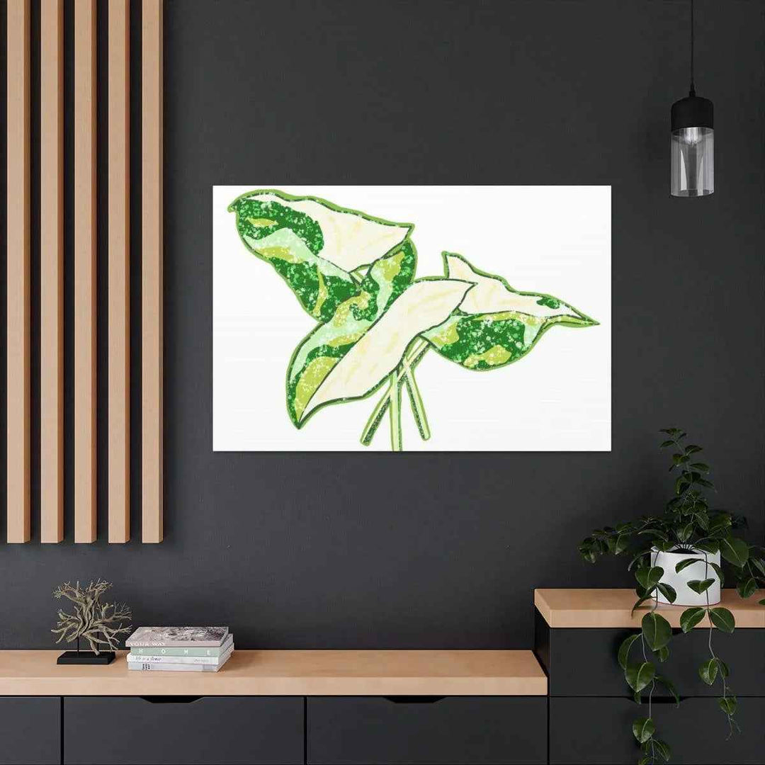 Marble Syngonium Canvas - Botanical Canvas Art Print | Durable Cotton Matte Finish
