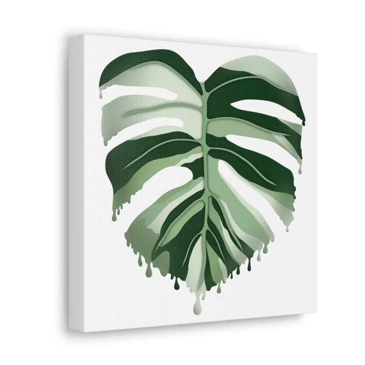 Melting Monstera Albo Canvas | Large Botanical Canvas Art Print With Matte Finish - Laura Christine Photography & Design