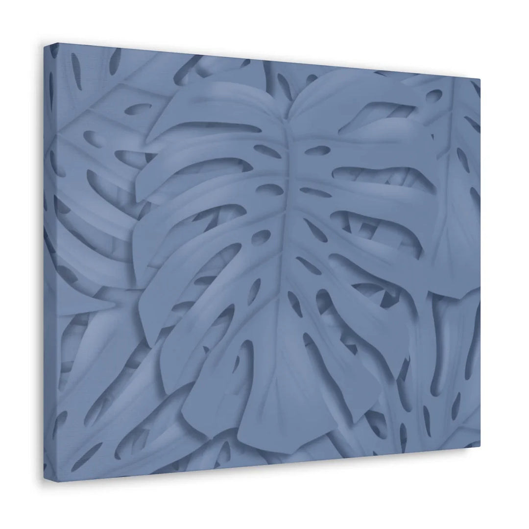 Monstera Canvas Art – Blue Monstera Print | Durable Matte Canvas Art Print