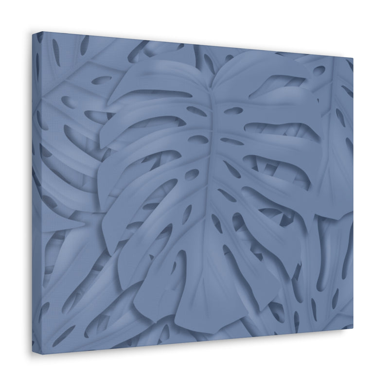 Slate Blue Monstera Canvas