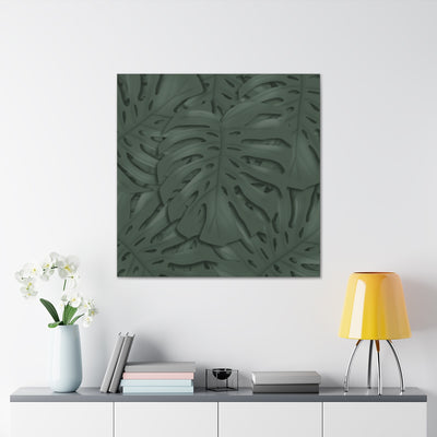 Loneta Monstera Verde Oscuro