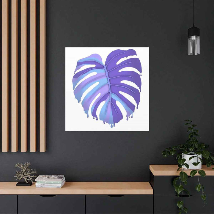 Purple Monstera Canvas - Modern Canvas Art Print | Botanical Wall Decor