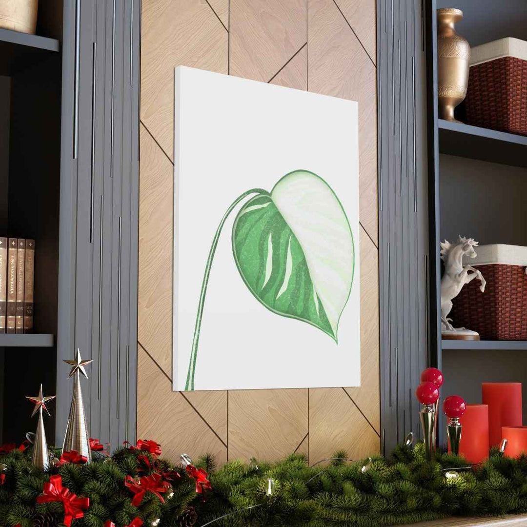 Monstera Albo Canvas | Large Tropical Leaf Artwork - Matte Finish Canvas Art Print