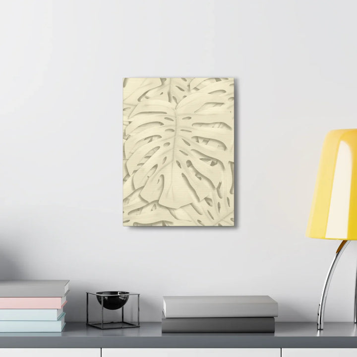 Monstera Canvas Print – Durable Cotton Stretched Canvas Art Print | Beige Botanical Wall Decor
