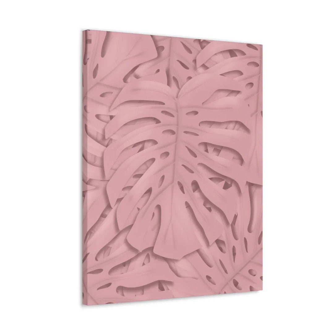 Monstera Canvas Art | Pink Wall Art - Botanical Wall Decor on Stretched Cotton Canvas Print