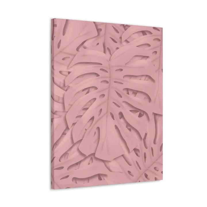 Monstera Canvas Art | Pink Wall Art - Botanical Wall Decor on Stretched Cotton Canvas Print