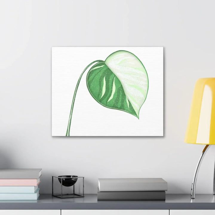 Monstera Albo Canvas | Large Tropical Leaf Artwork - Matte Finish Canvas Art Print - Laura Christine Photography & Design