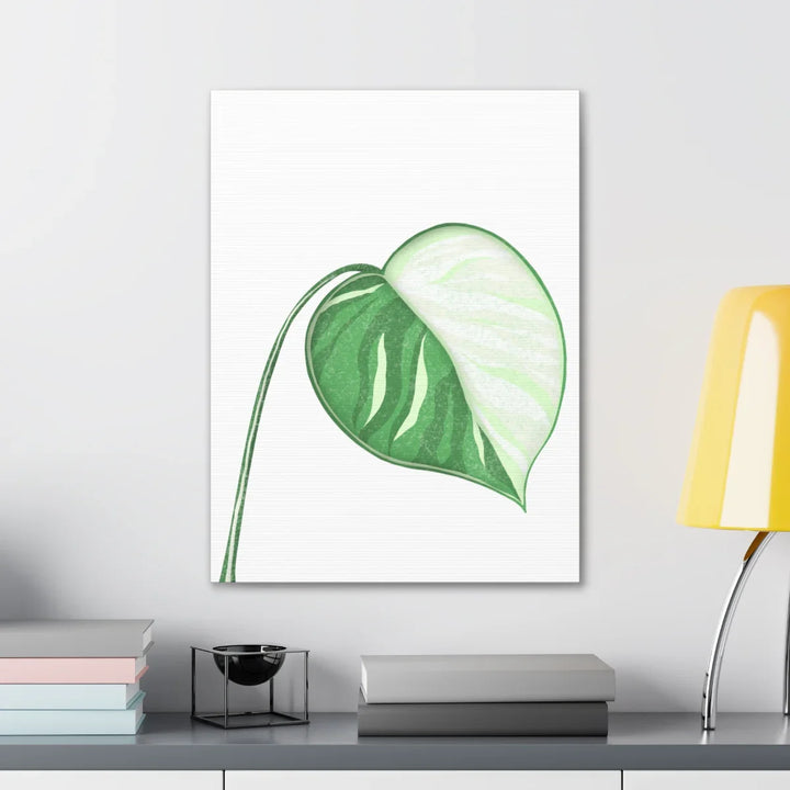Monstera Albo Canvas | Large Tropical Leaf Artwork - Matte Finish Canvas Art Print - Laura Christine Photography & Design