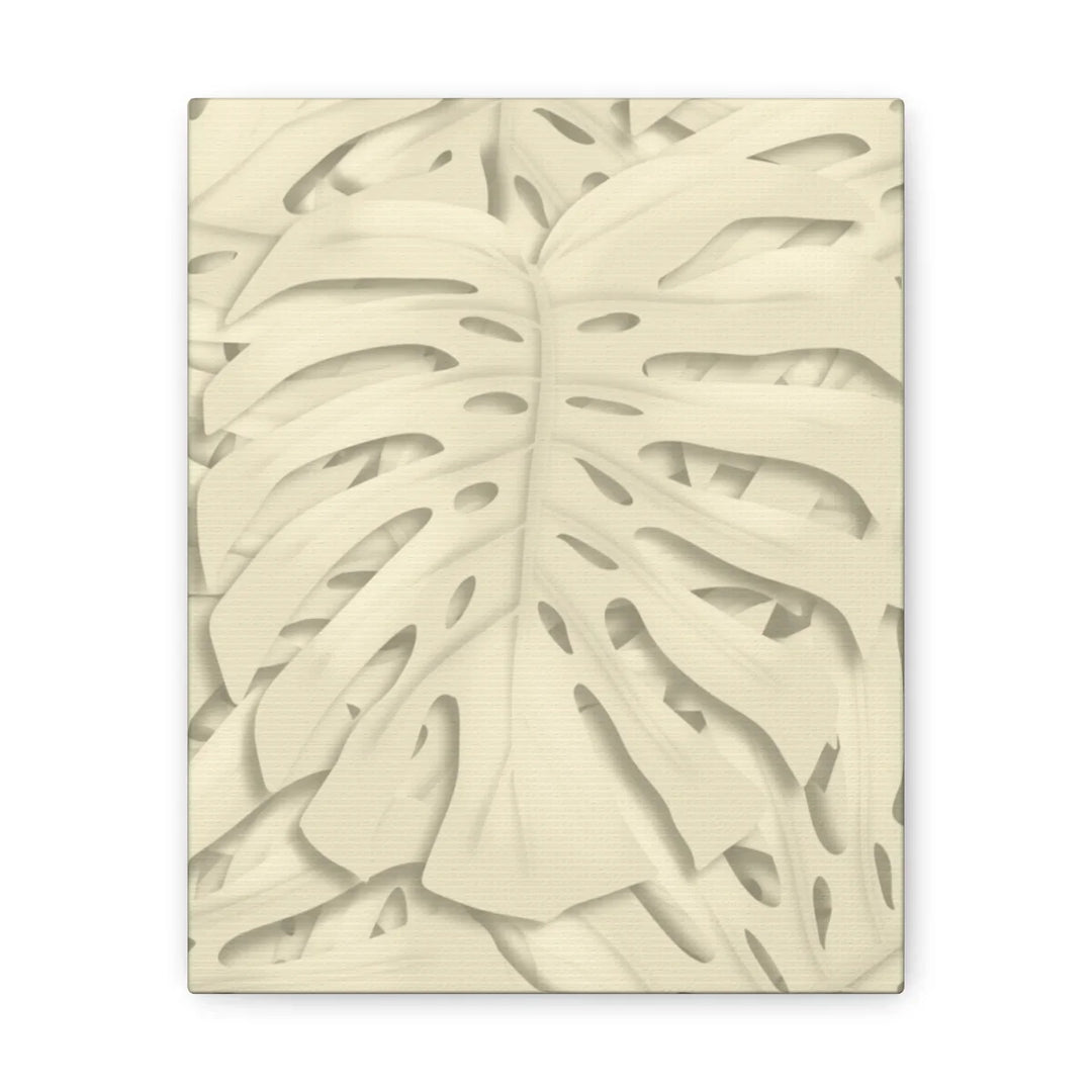 Monstera Canvas Print – Durable Cotton Stretched Canvas Art Print | Beige Botanical Wall Decor