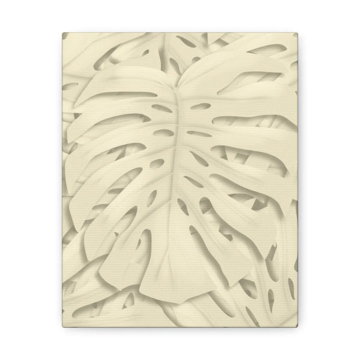 Monstera Canvas Print – Durable Cotton Stretched Canvas Art Print | Beige Botanical Wall Decor